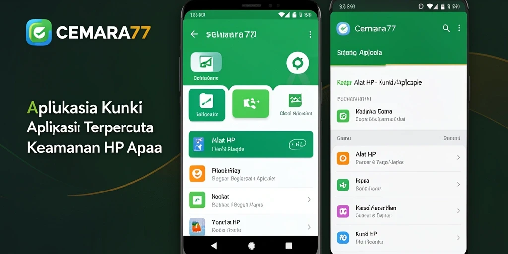 Antarmuka aplikasi CEMARA77 menampilkan fungsi penguncian aplikasi yang sederhana dan intuitif.