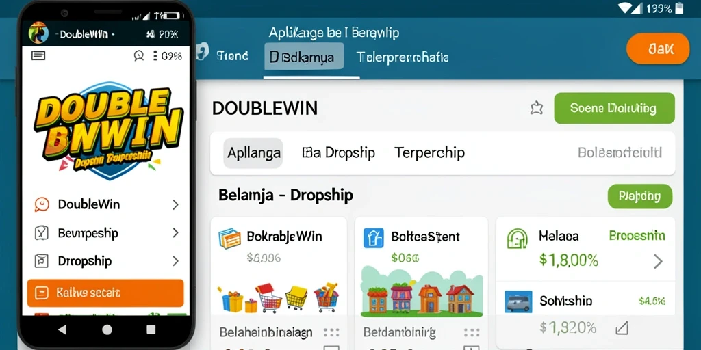 Screenshot antarmuka aplikasi Dropship DOUBLEWIN yang user-friendly.