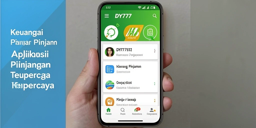 Antarmuka aplikasi DY777 yang mudah digunakan untuk pinjaman cepat.