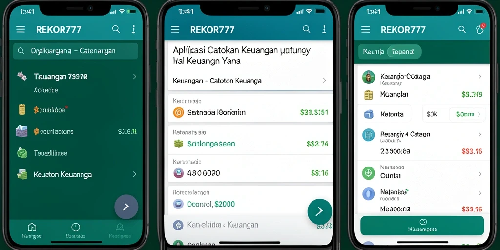 Tampilan antarmuka REKOR777 yang sederhana dan fungsional untuk Catatan Keuangan.